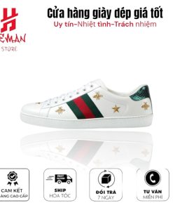 Gucci Ace Embroidered Sneaker White Leather With Bee