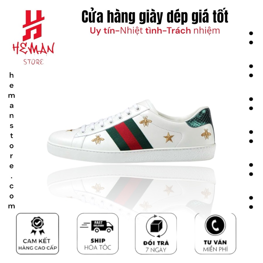 Gucci Ace Embroidered Sneaker White Leather With Bee