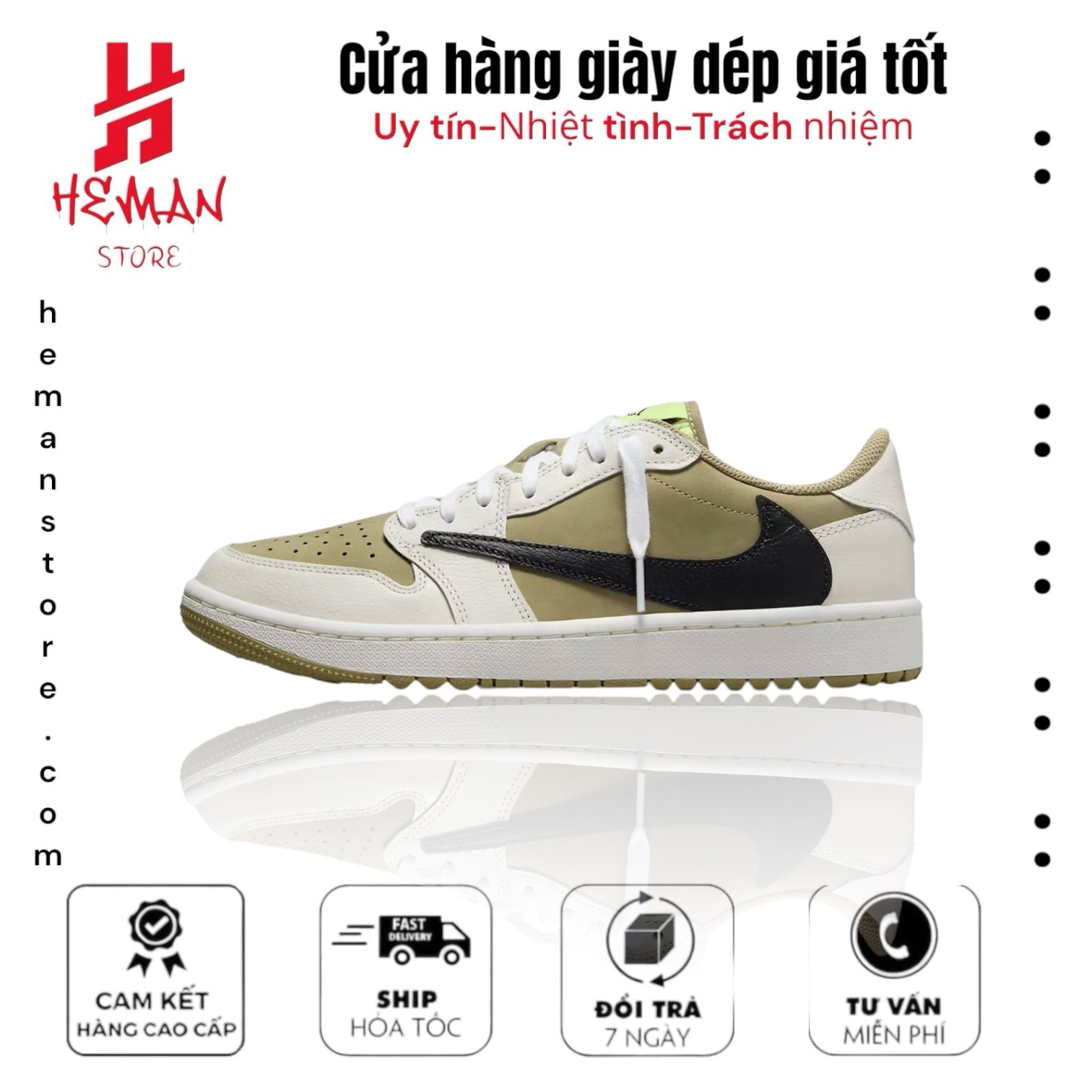 Nike Air Jordan 1 Retro Low Golf Travis Scott Neutral Olive