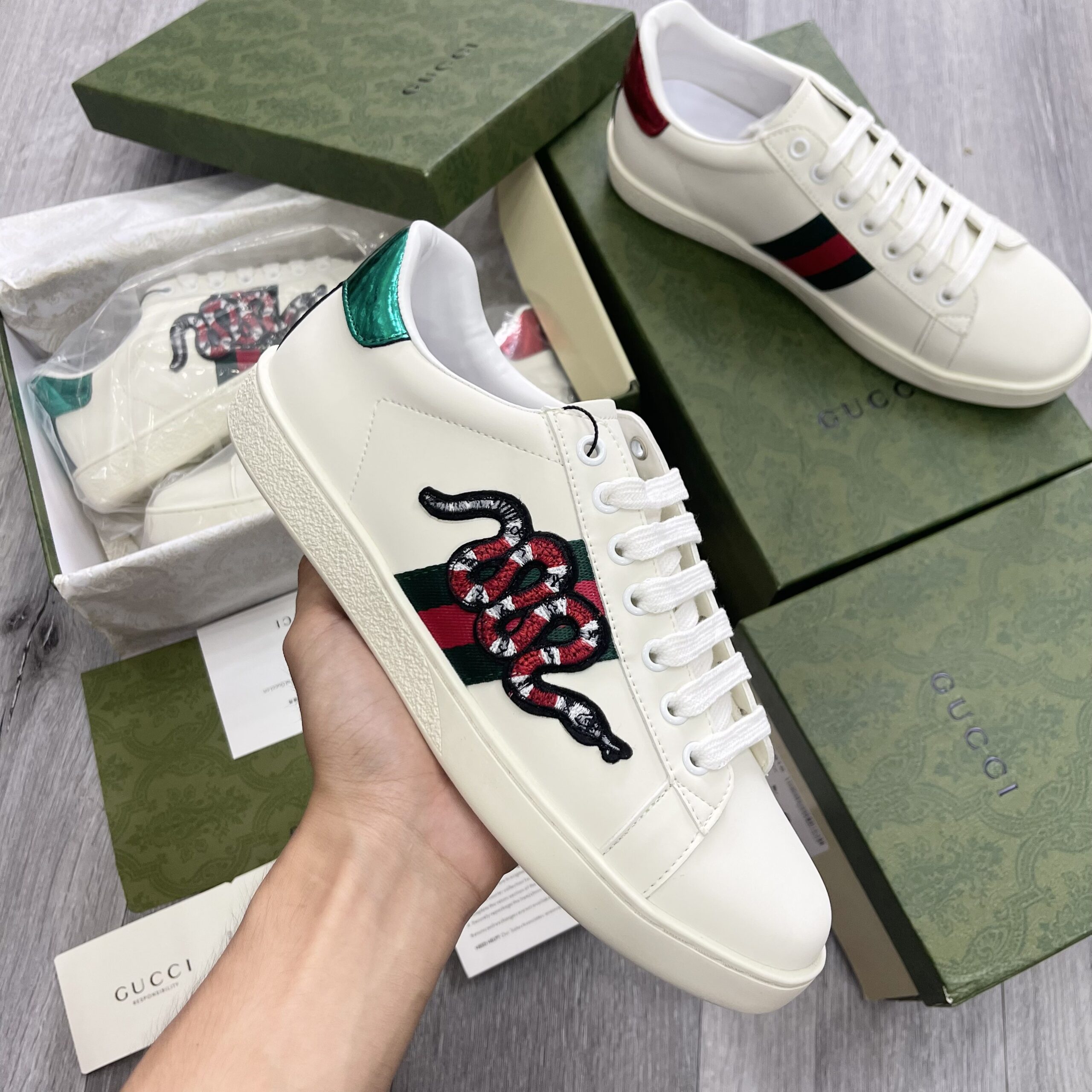 Gucci Ace Embroidered ‘Snake’ - Ảnh 3