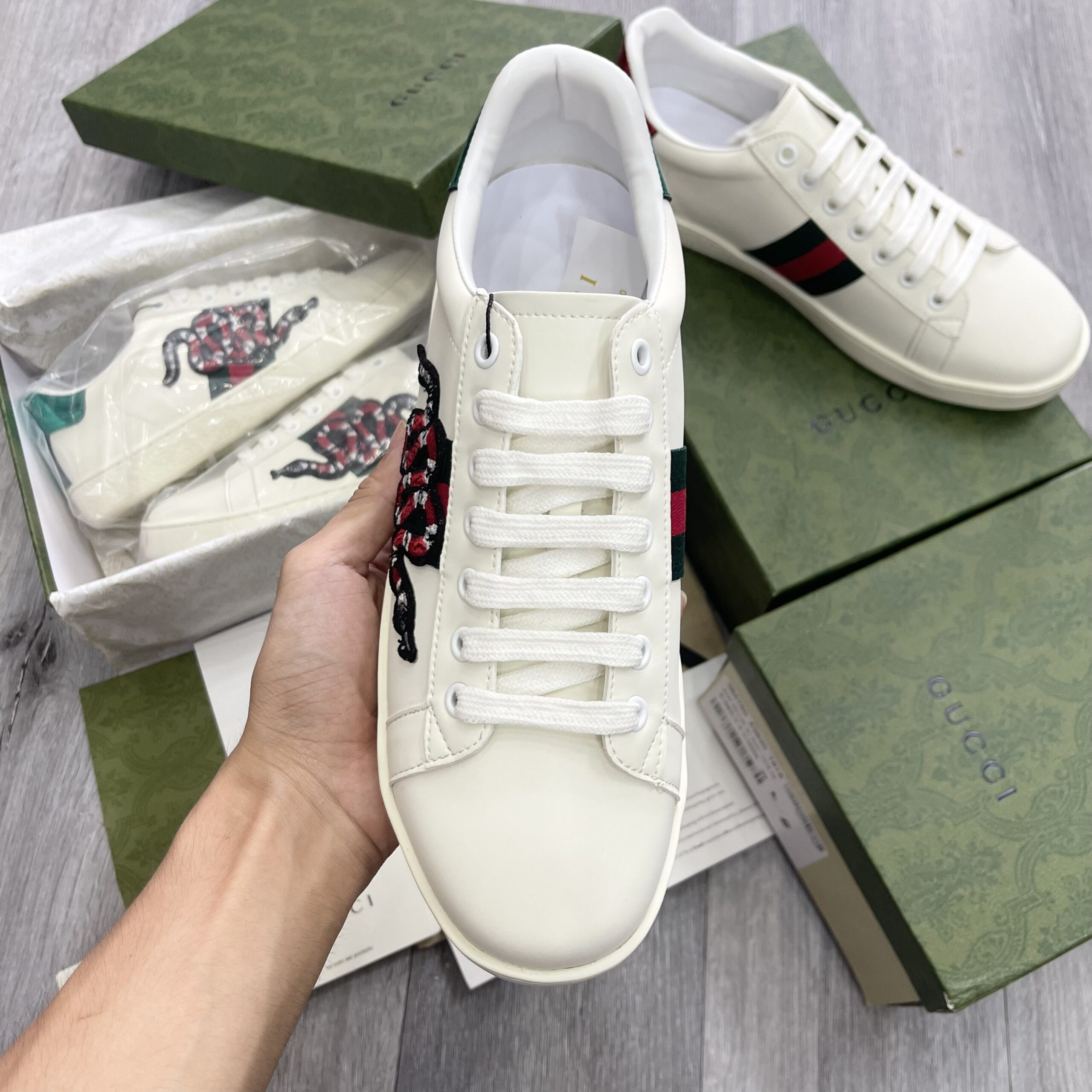 Gucci Ace Embroidered ‘Snake’ - Ảnh 4