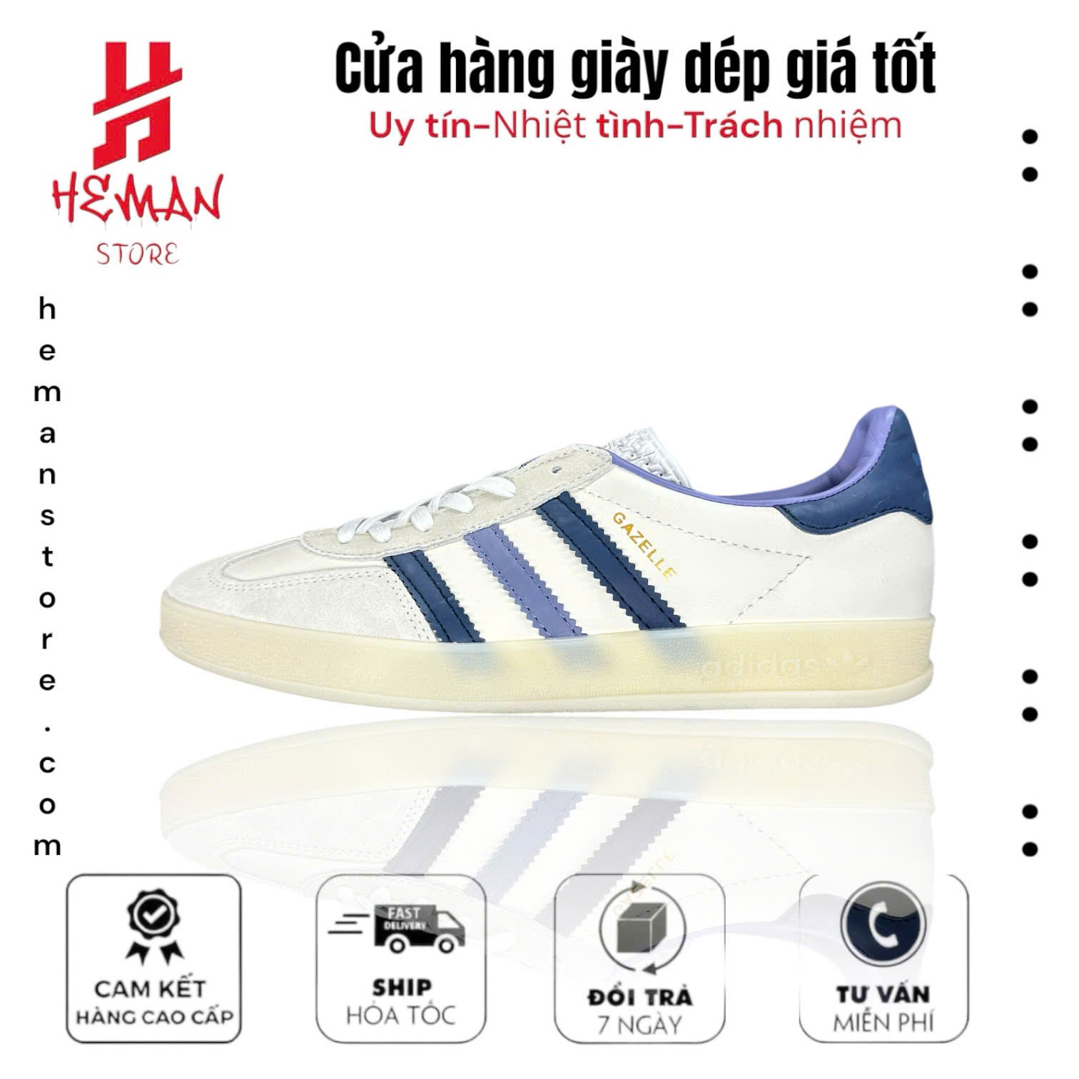 Adidas Originals Gazelle Indoor White Navy 522