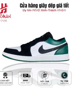 Nike Air Jordan 1 Low White Black Mystic Green 470