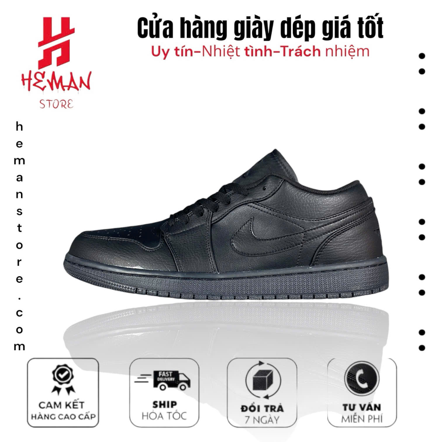 Nike Air Jordan 1 Low ‘Triple Black’ 502