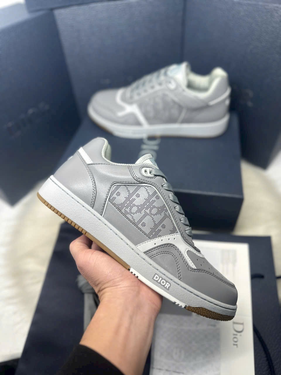 Dior B27 Low Oblique Galaxy Gray - Ảnh 2