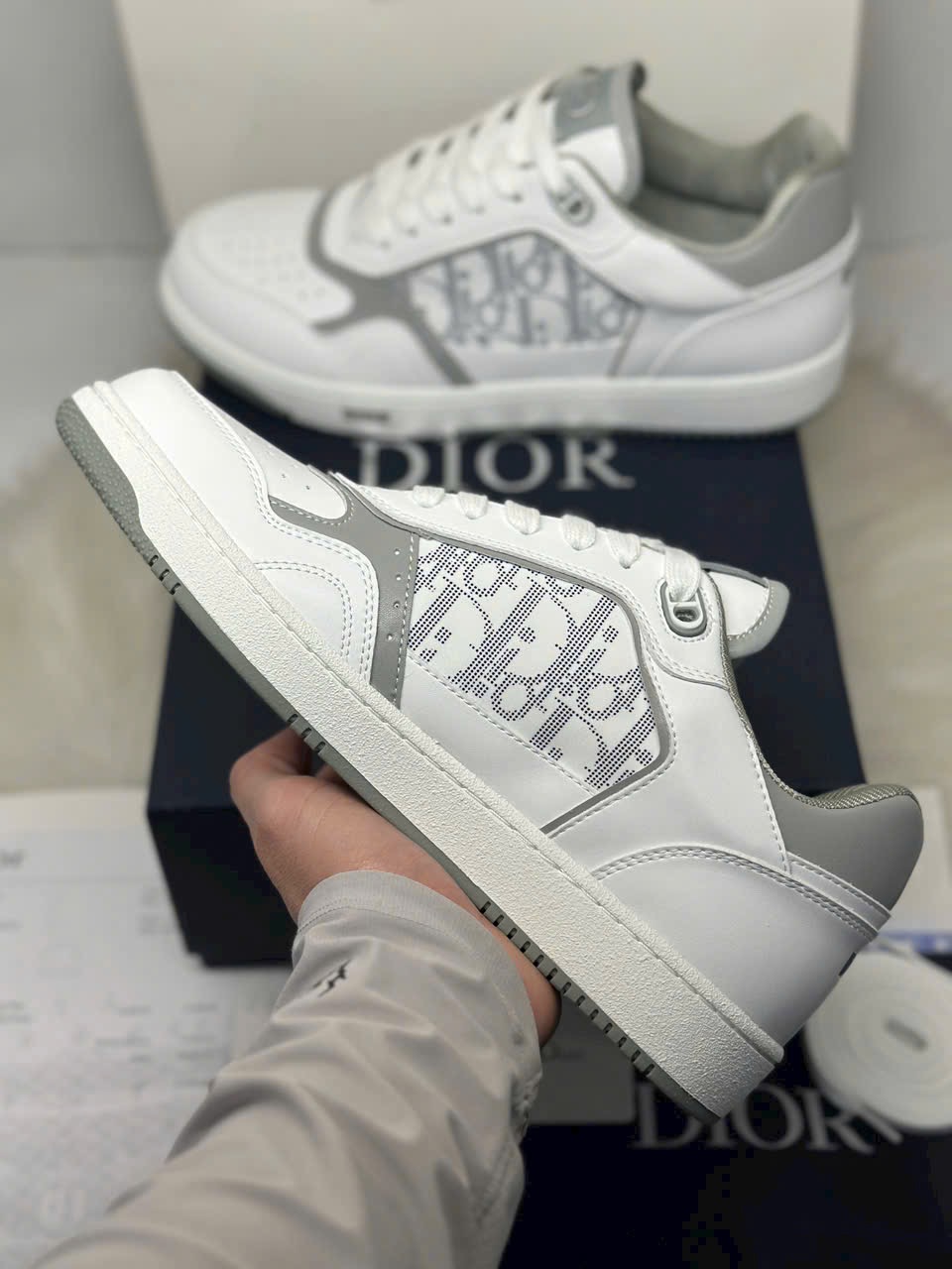 Dior B27 Low Oblique Galaxy 'White Grey’ - Ảnh 3
