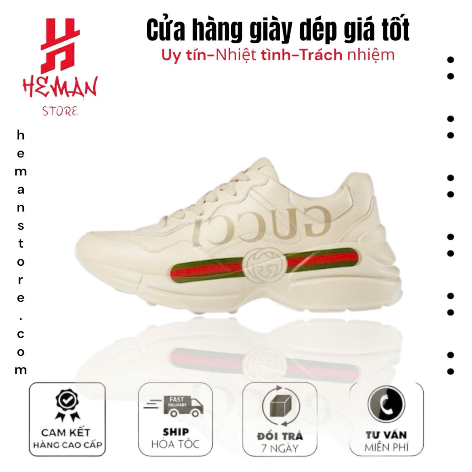 GUCCI RHYTON GUCCI LOGO LEATHER