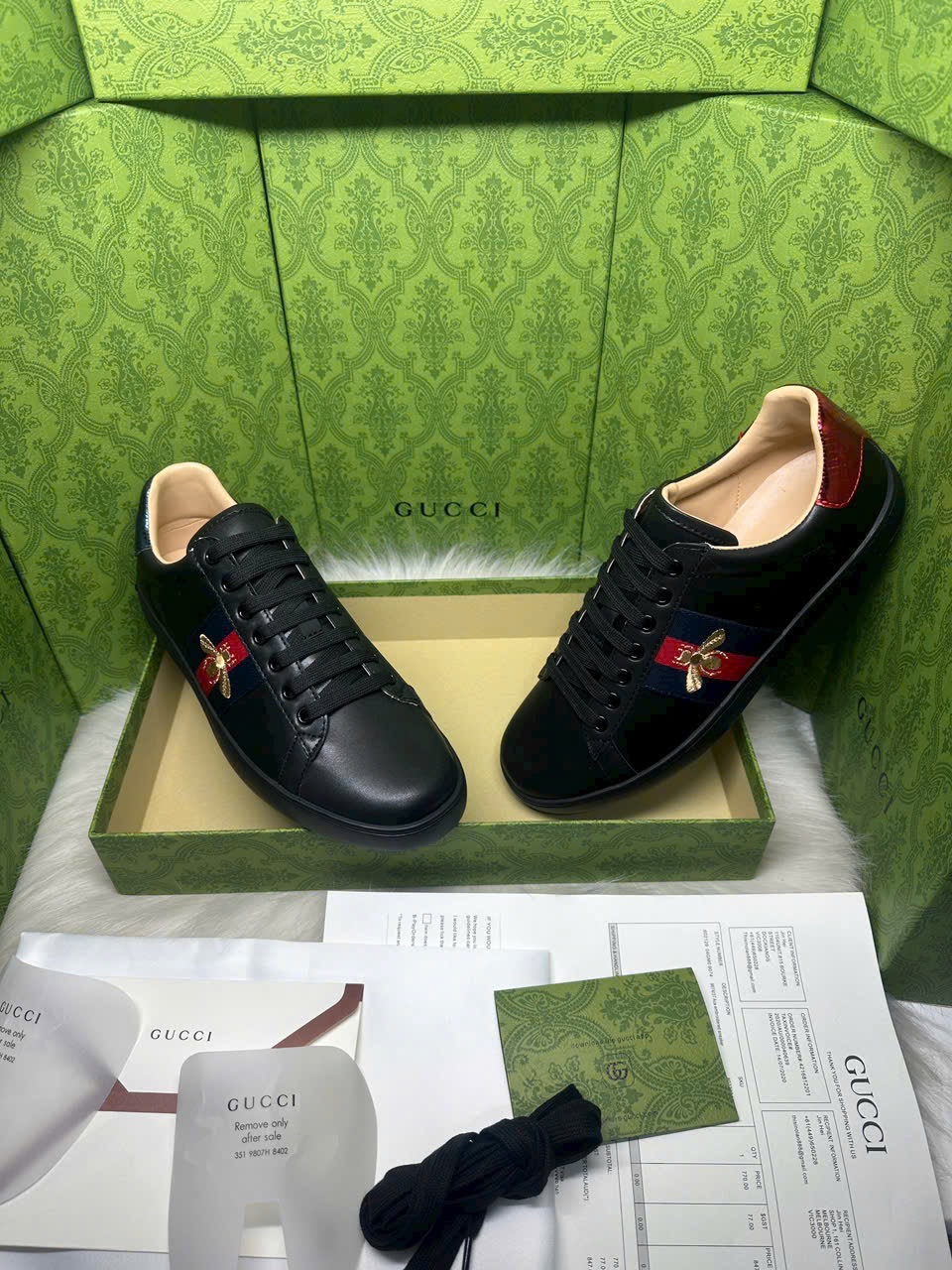 Gucci Ace Embroidered ‘Black Bee’ - Ảnh 3