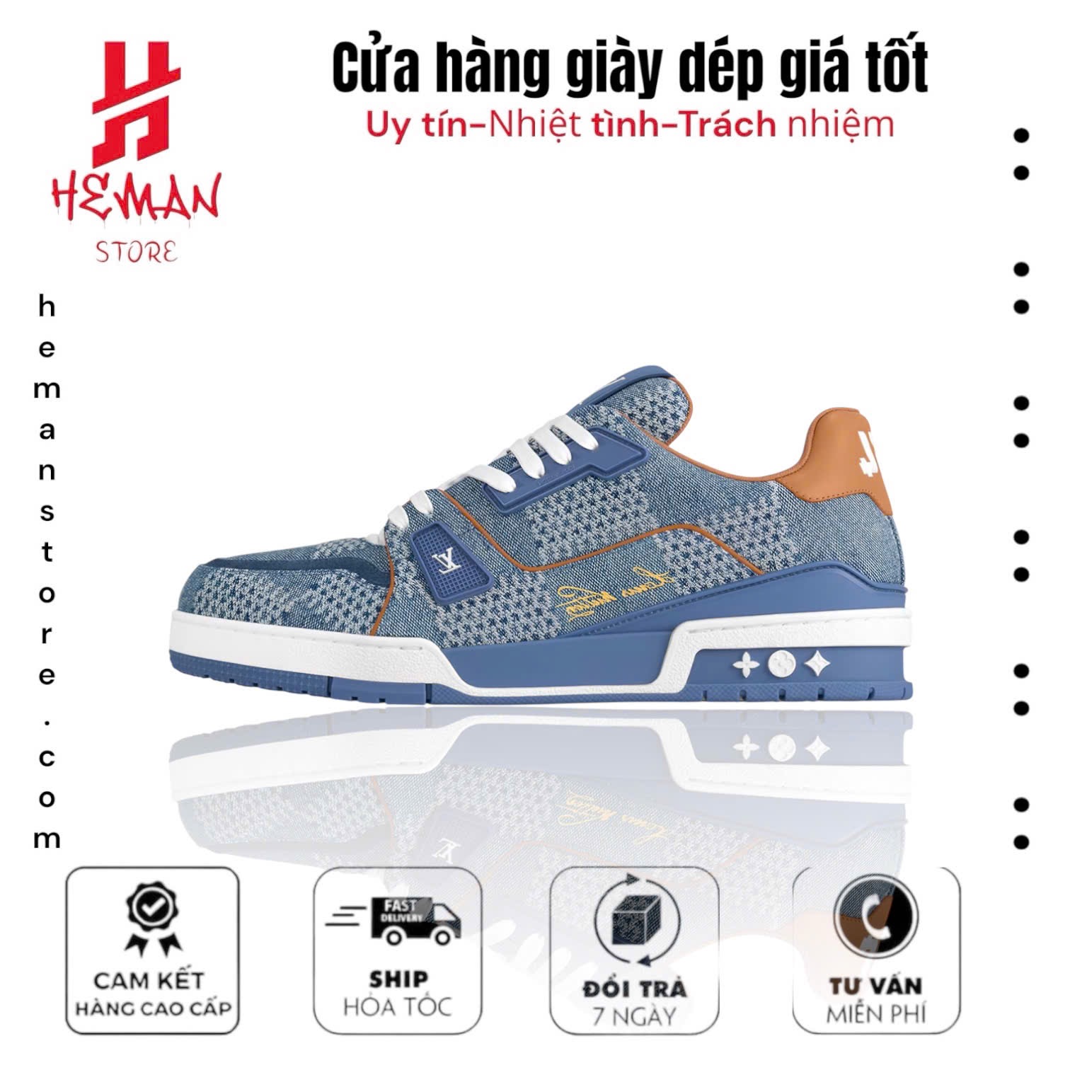 Louis Vuitton LV Trainer Blue Damier 3D Denim