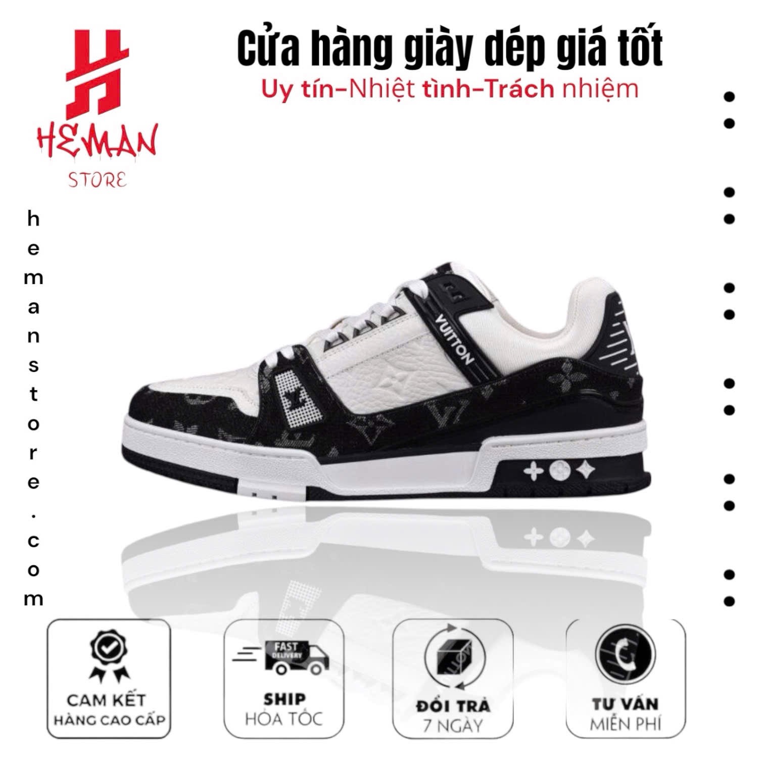 Louis Vuitton Trainer Monogram Denim White Black