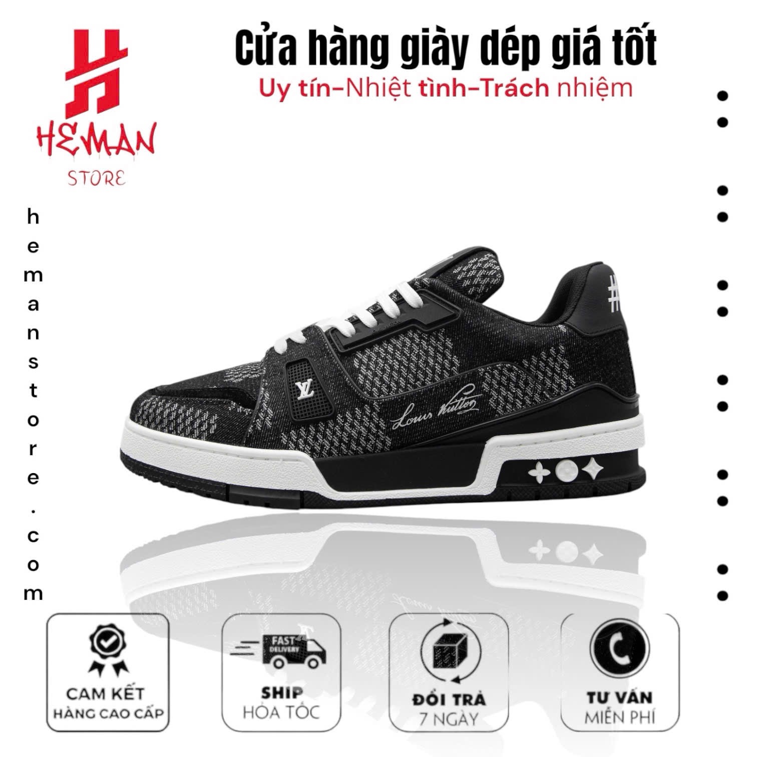 Louis Vuitton LV Trainer #54 Denim Damier Black