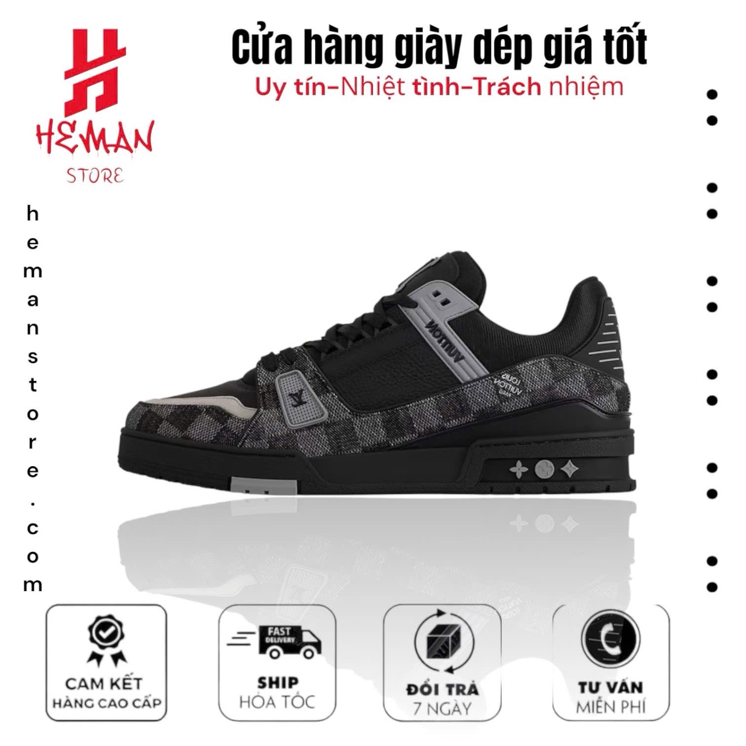 Louis Vuitton LV Trainer Damier Denim Black