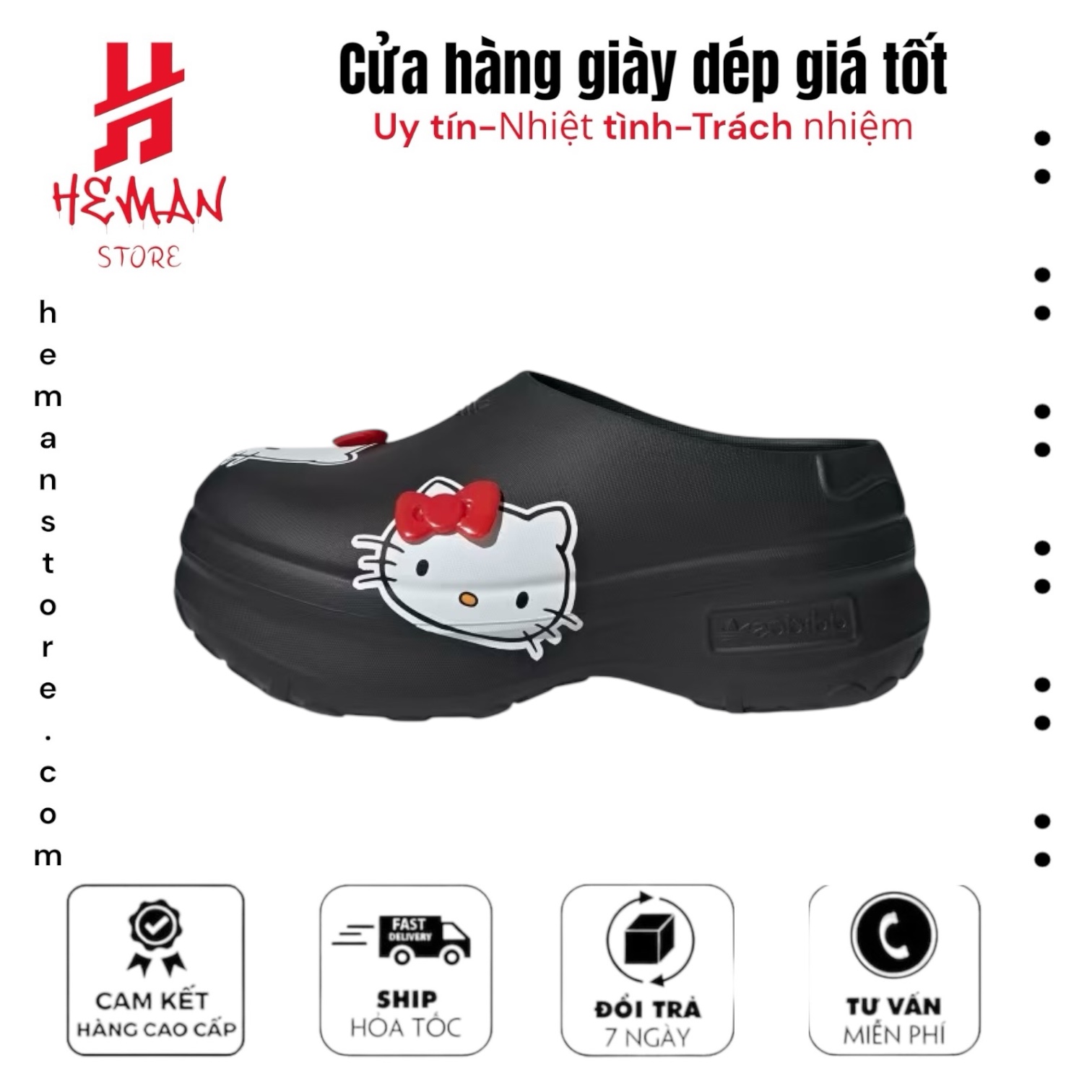 Adidas Adifom Stan Smith Hello Kitty Mules Black