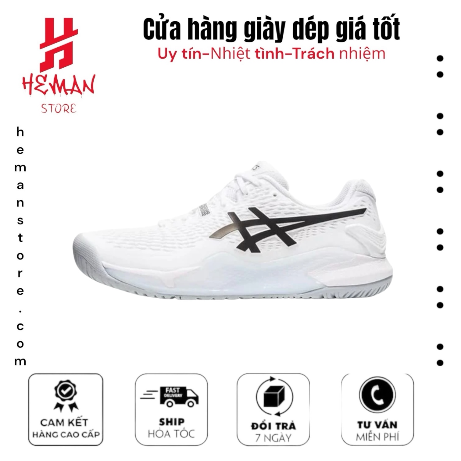 ASICS Gel-Resolution 9 White Black