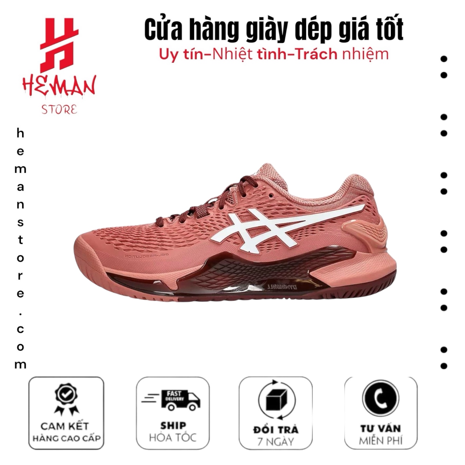 Asics Gel-Resolution 9 Pale Light Garnet White Pink
