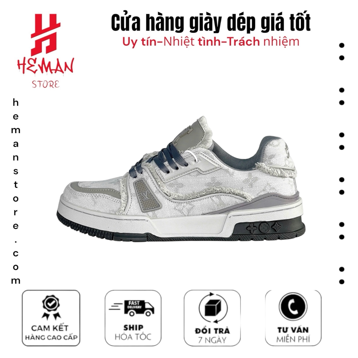 Louis Vuiton Trainer Grey Canvas