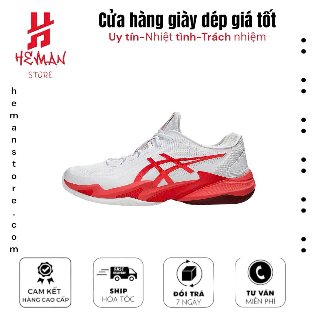 ASICS COURT FF 3 NOVAK WHITE ELECTRIC RED