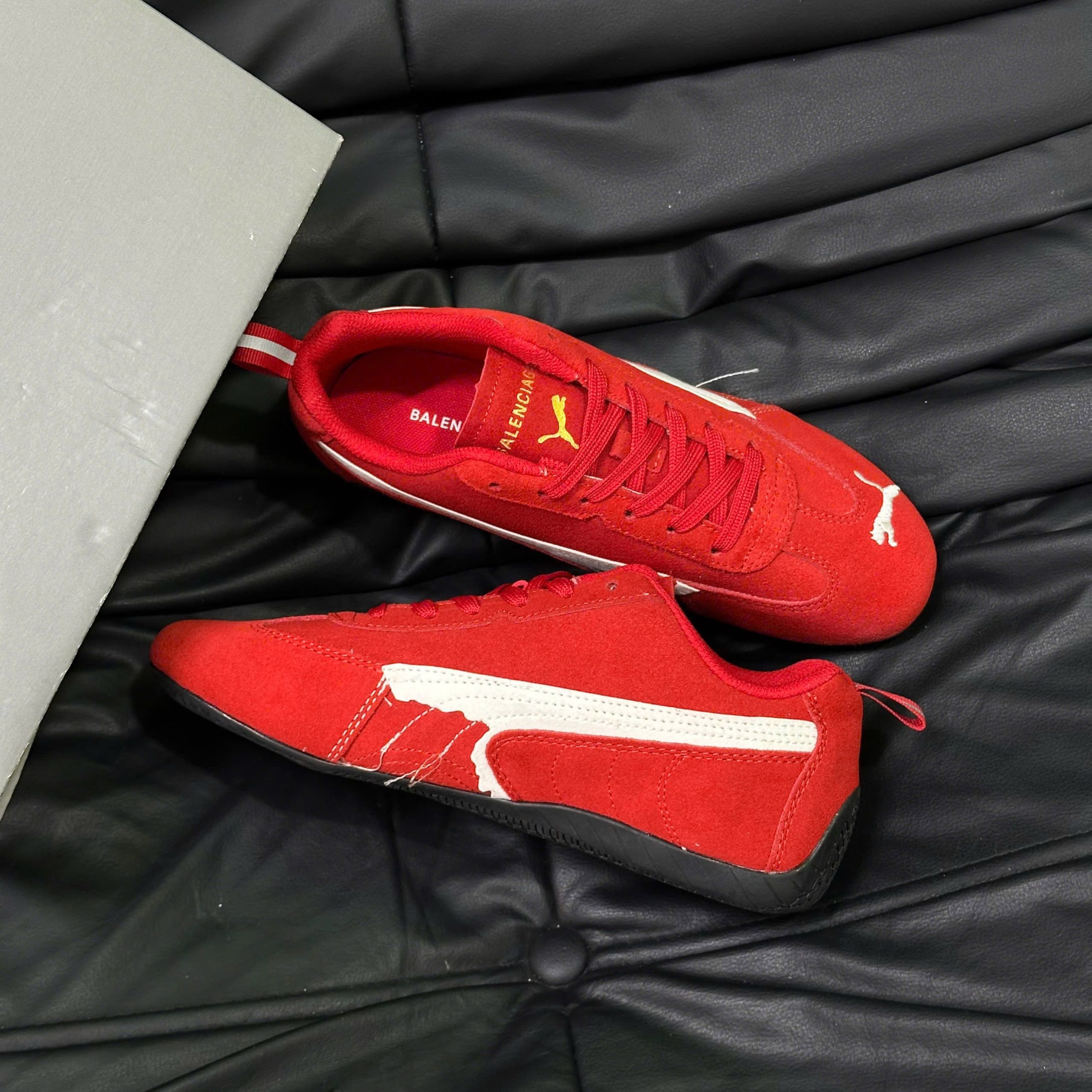 Puma x Balenciaga Speedcat Suede Distressed Red White - Ảnh 4
