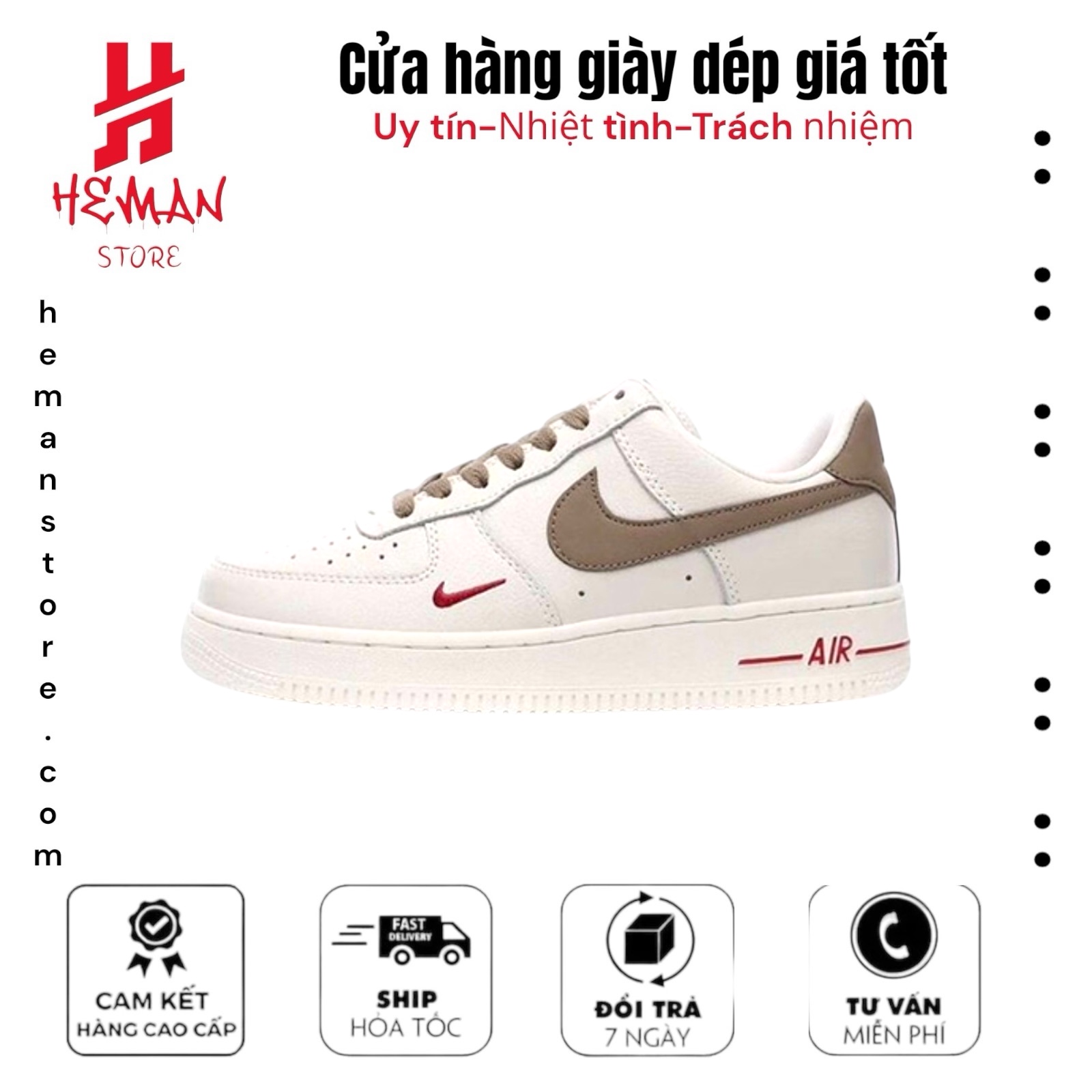 Nike Air Force 1 Low Premium Cream White Brown