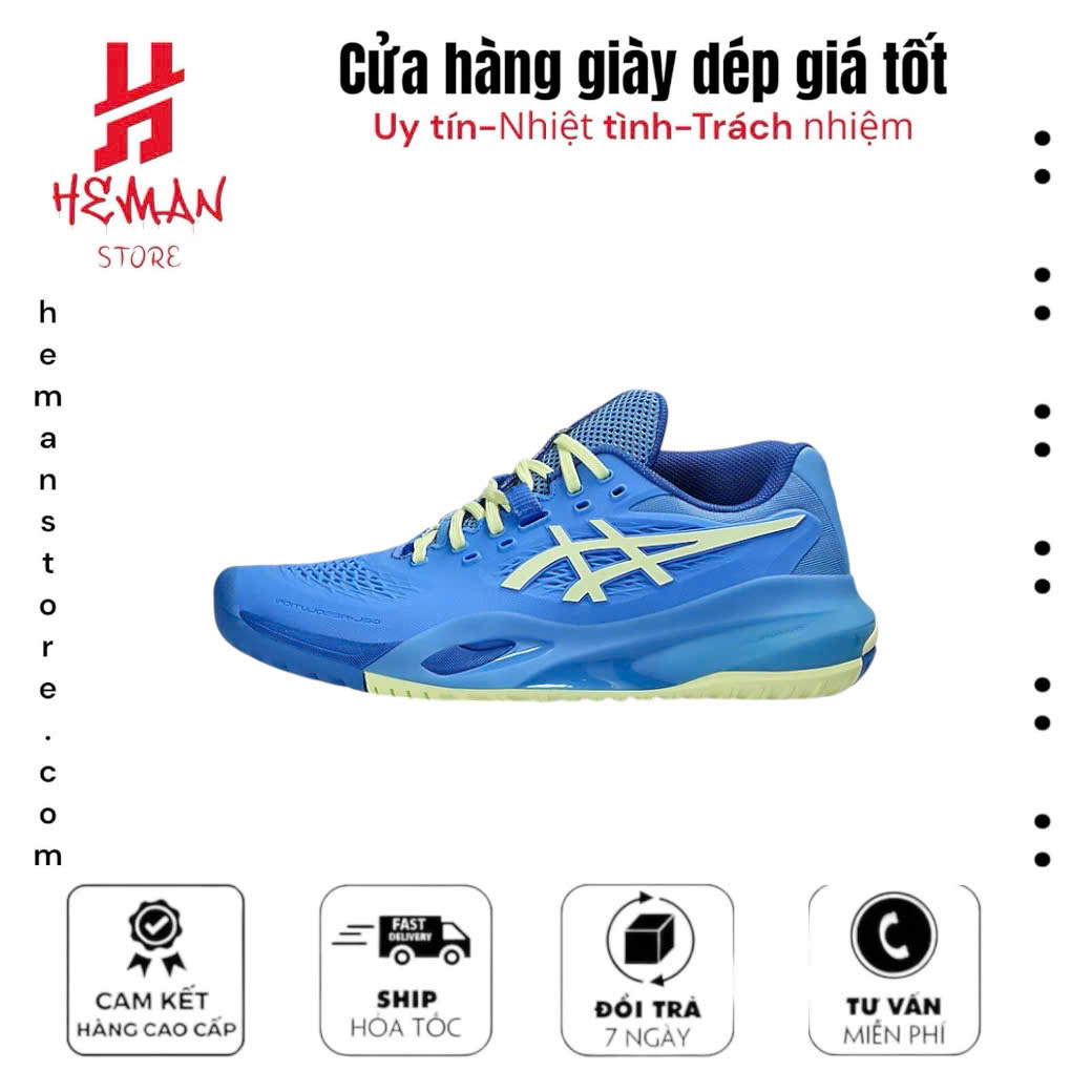 ASICS GEL RESOLUTION 9 BLUE COAST HUDDLE YELLOW