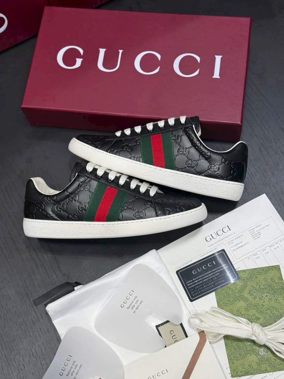 Gucci Ace ‘Black Logo’ - Ảnh 2