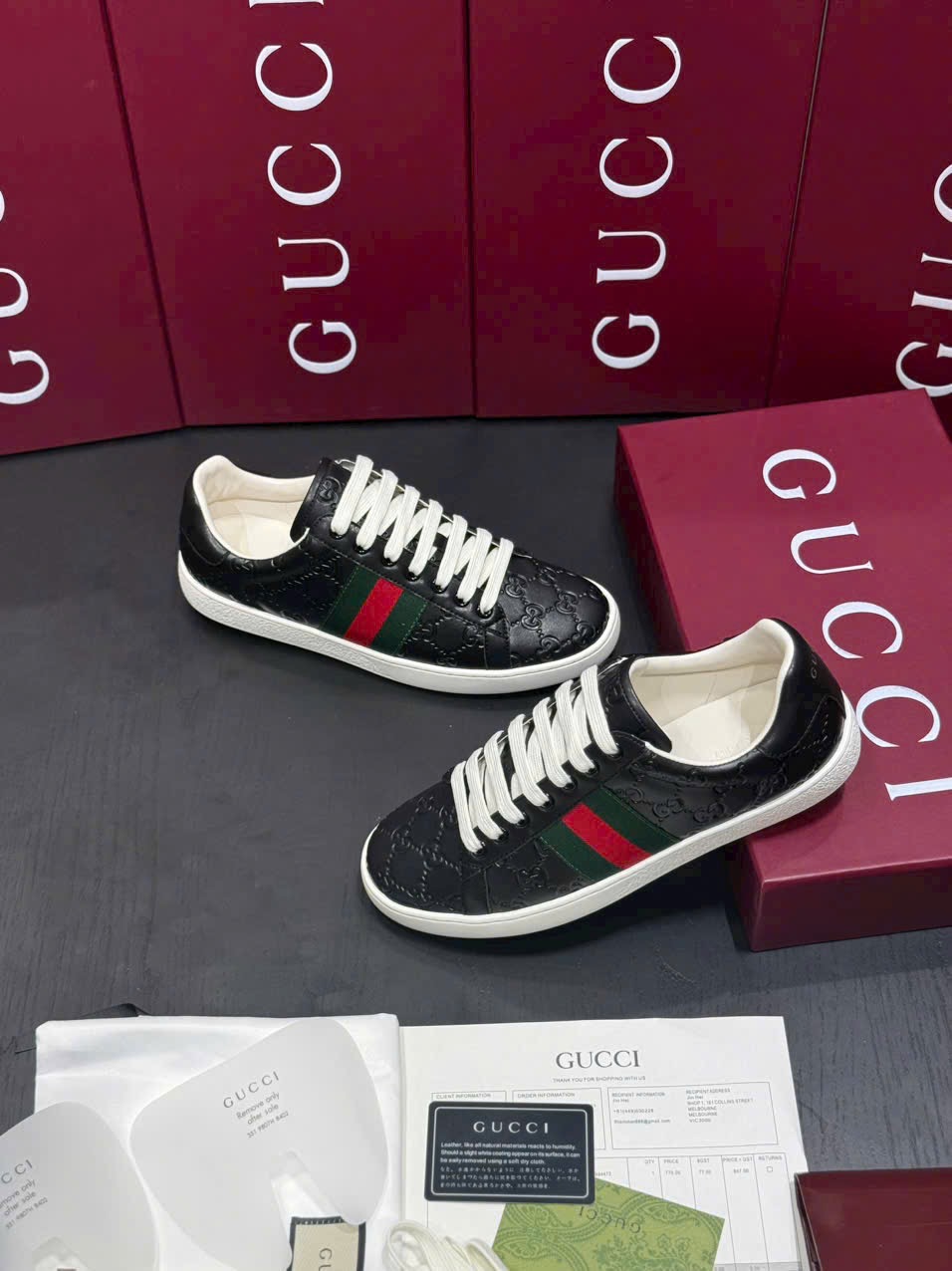 Gucci Ace ‘Black Logo’ - Ảnh 6
