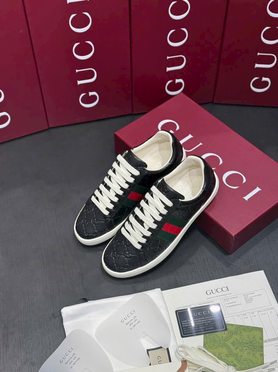 Gucci Ace ‘Black Logo’ - Ảnh 3