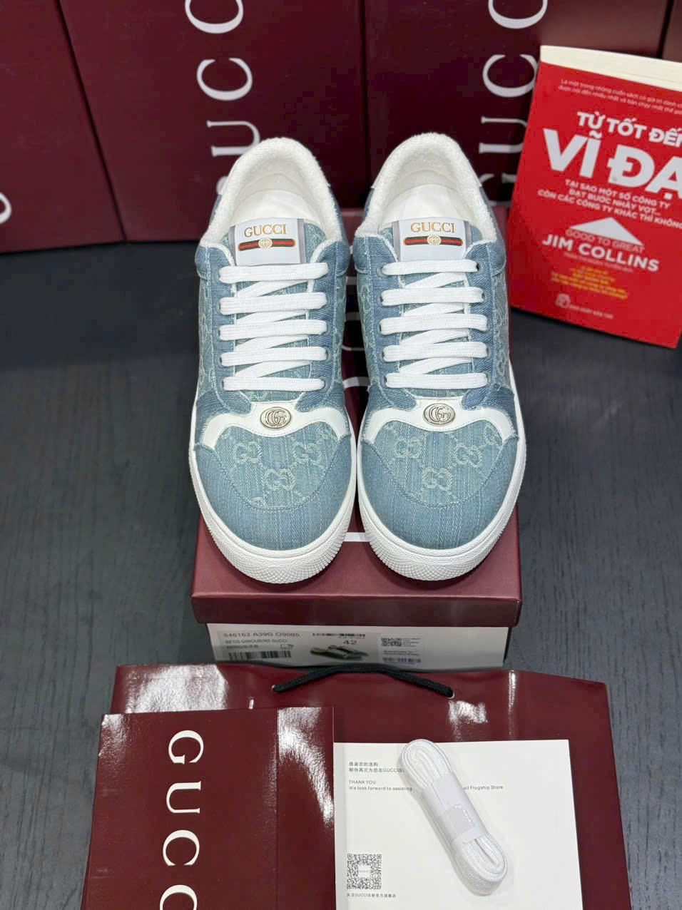 Gucci Screener Blue Denim 2025 - Ảnh 5